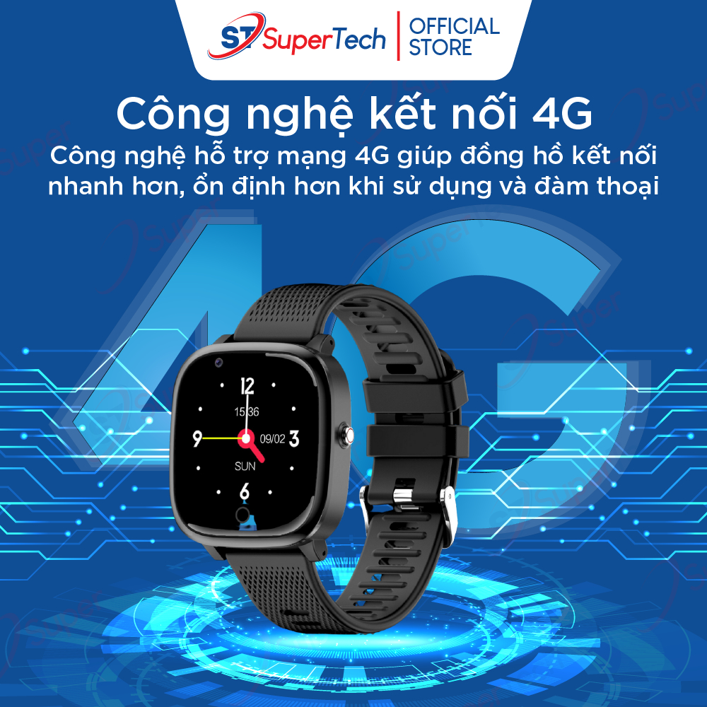 Đồng hồ định vị, đồng hồ thông minh trẻ em SuperTech HW116 2023 lắp sim nghe gọi video 4G, định vị GPS, chống nước IP67 | BigBuy360 - bigbuy360.vn