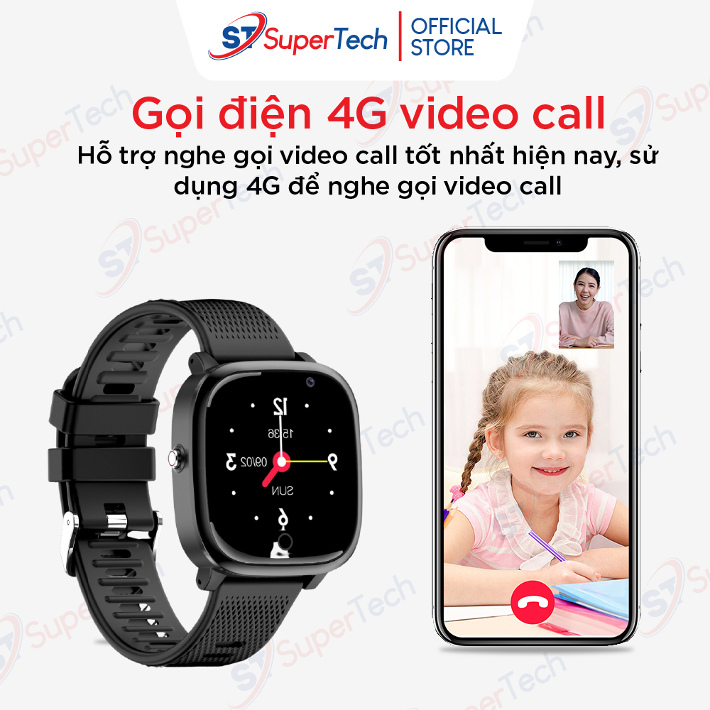 Đồng hồ định vị, đồng hồ thông minh trẻ em SuperTech HW116 2023 lắp sim nghe gọi video 4G, định vị GPS, chống nước IP67 | BigBuy360 - bigbuy360.vn