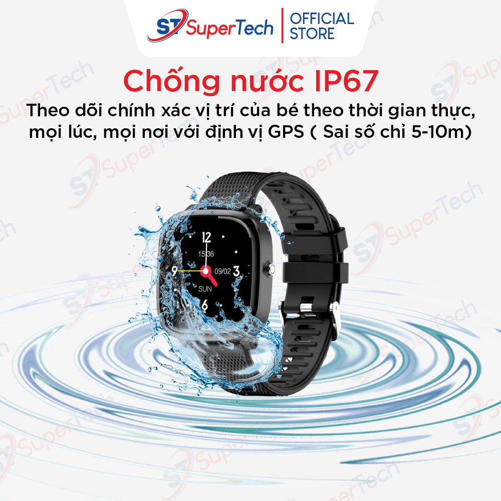Đồng hồ định vị, đồng hồ thông minh trẻ em SuperTech HW116 2023 lắp sim nghe gọi video 4G, định vị GPS, chống nước IP67 | BigBuy360 - bigbuy360.vn