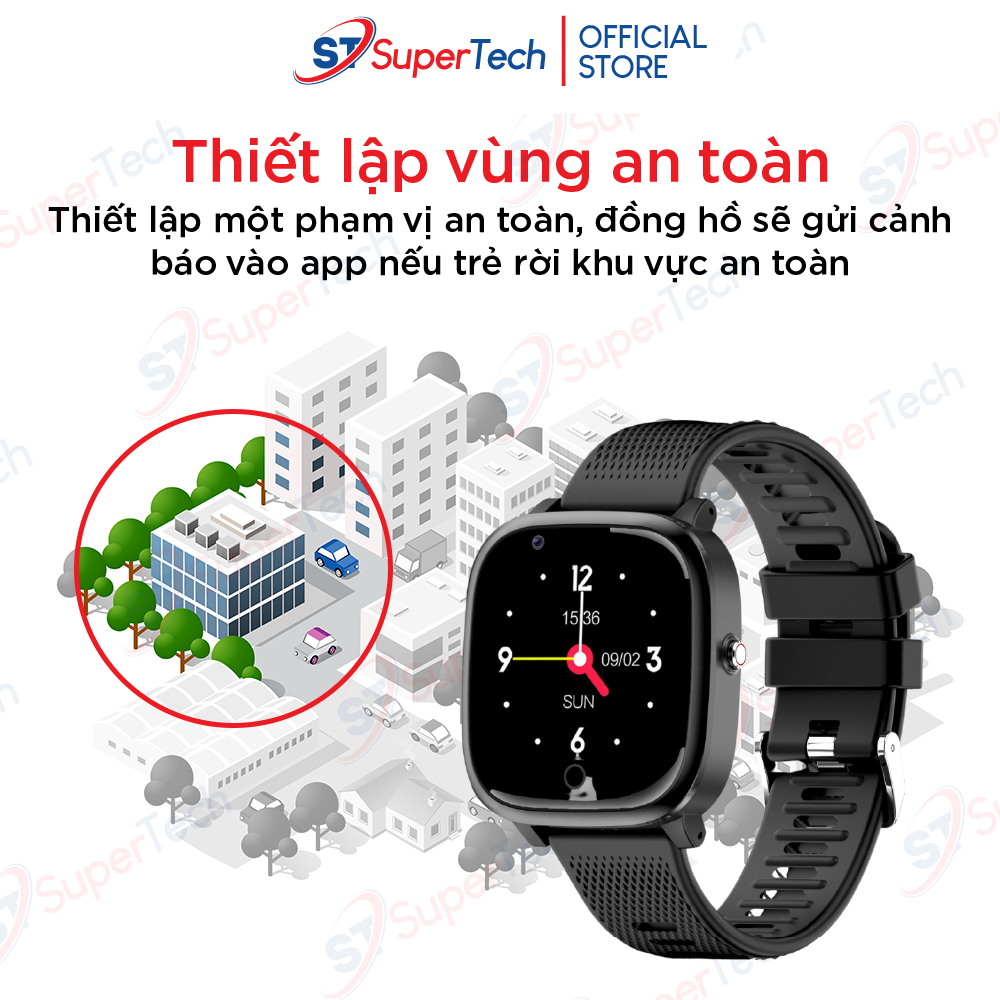 Đồng hồ định vị, đồng hồ thông minh trẻ em SuperTech HW116 2023 lắp sim nghe gọi video 4G, định vị GPS, chống nước IP67 | BigBuy360 - bigbuy360.vn