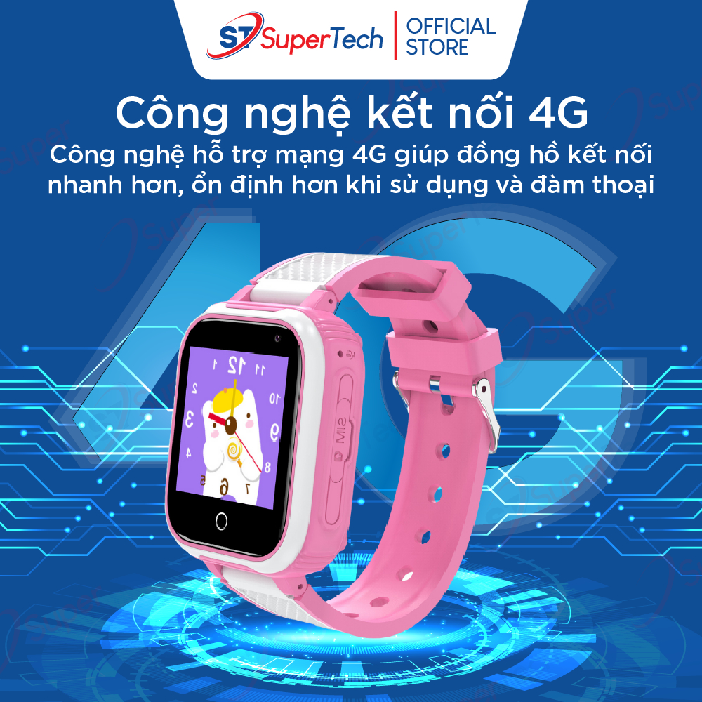 Đồng hồ định vị, đồng hồ thông minh trẻ em SuperTech DH9S cao cấp lắp sim 4G video call, định vị GPS, chống nước IP67 | BigBuy360 - bigbuy360.vn