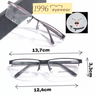 GỌNG KÍNH MẮT NAM NỮ 1996EYEWEAR VUÔNG NỬA GỌNG KIM LOẠI