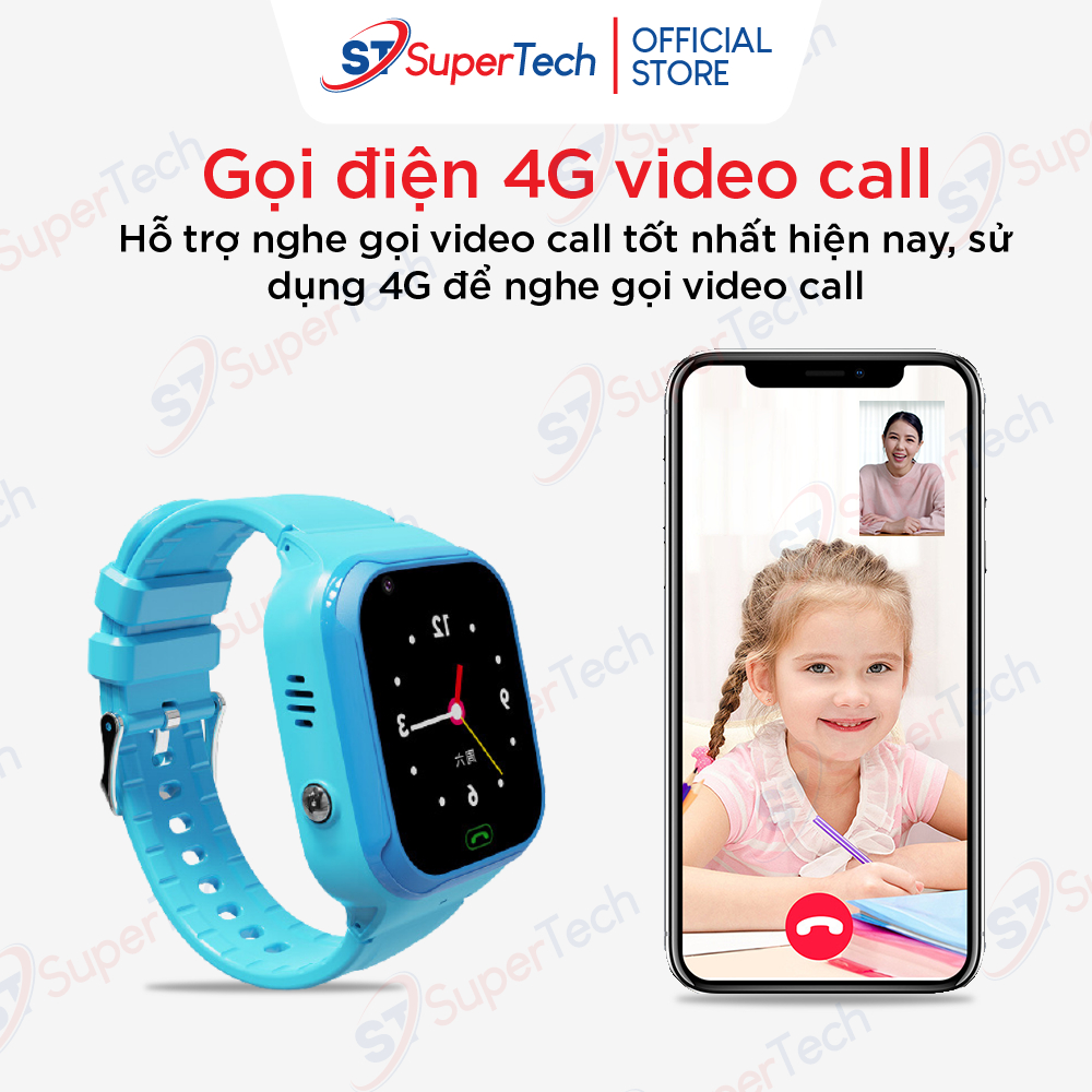 Đồng hồ định vị, đồng hồ thông minh trẻ em SuperTech LT36 lắp sim nghe gọi video 4G, định vị chính xác, chống nước IP67 | BigBuy360 - bigbuy360.vn