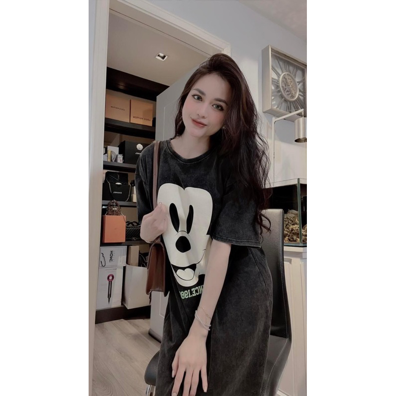 VÁY SUÔNG COTTON GIẢ BÒ HÌNH MICKY