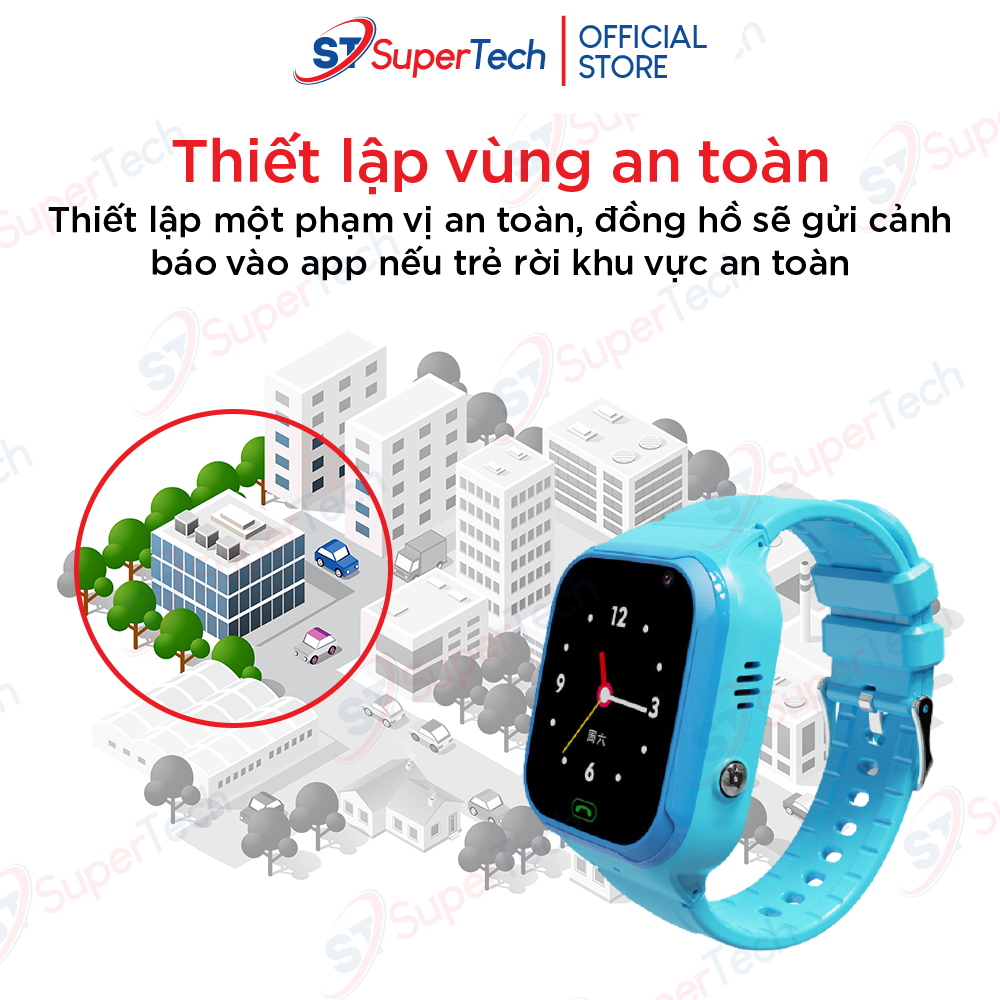 Đồng hồ định vị, đồng hồ thông minh trẻ em SuperTech LT36 lắp sim nghe gọi video 4G, định vị chính xác, chống nước IP67 | BigBuy360 - bigbuy360.vn