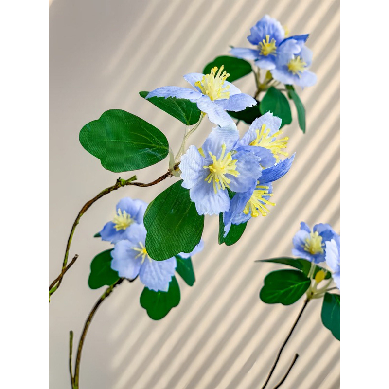 Cành lá lưu ly 2 màu xanh trắng trang trí nhà cửa Phanlee