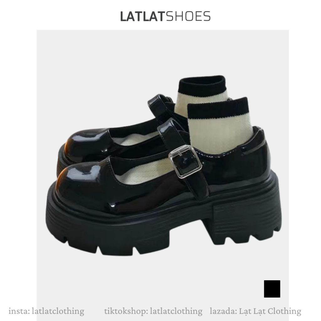 Giày Lolita đế cao 5cm - bản đế răng cưa bám tốt - có đệm lót ở gót chân hạn chế đau chân