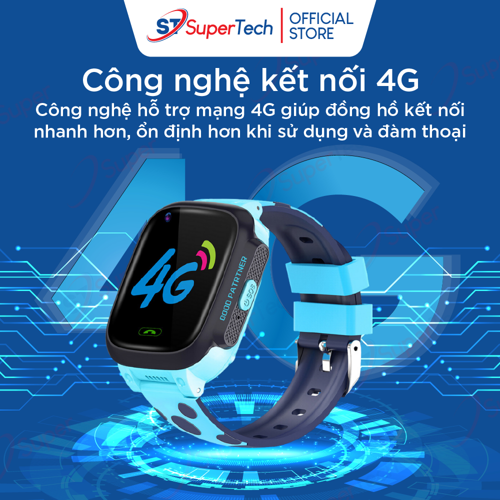 Đồng hồ định vị, đồng hồ thông minh trẻ em SuperTech Y95 lắp sim nghe gọi video 4G, kết nối wifi, định vị, chống nước | BigBuy360 - bigbuy360.vn