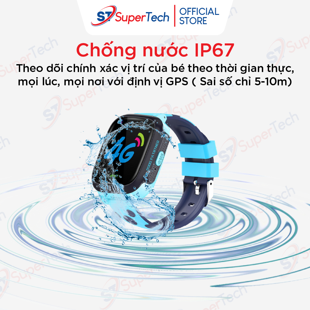 Đồng hồ định vị, đồng hồ thông minh trẻ em SuperTech Y95 lắp sim nghe gọi video 4G, kết nối wifi, định vị, chống nước | BigBuy360 - bigbuy360.vn