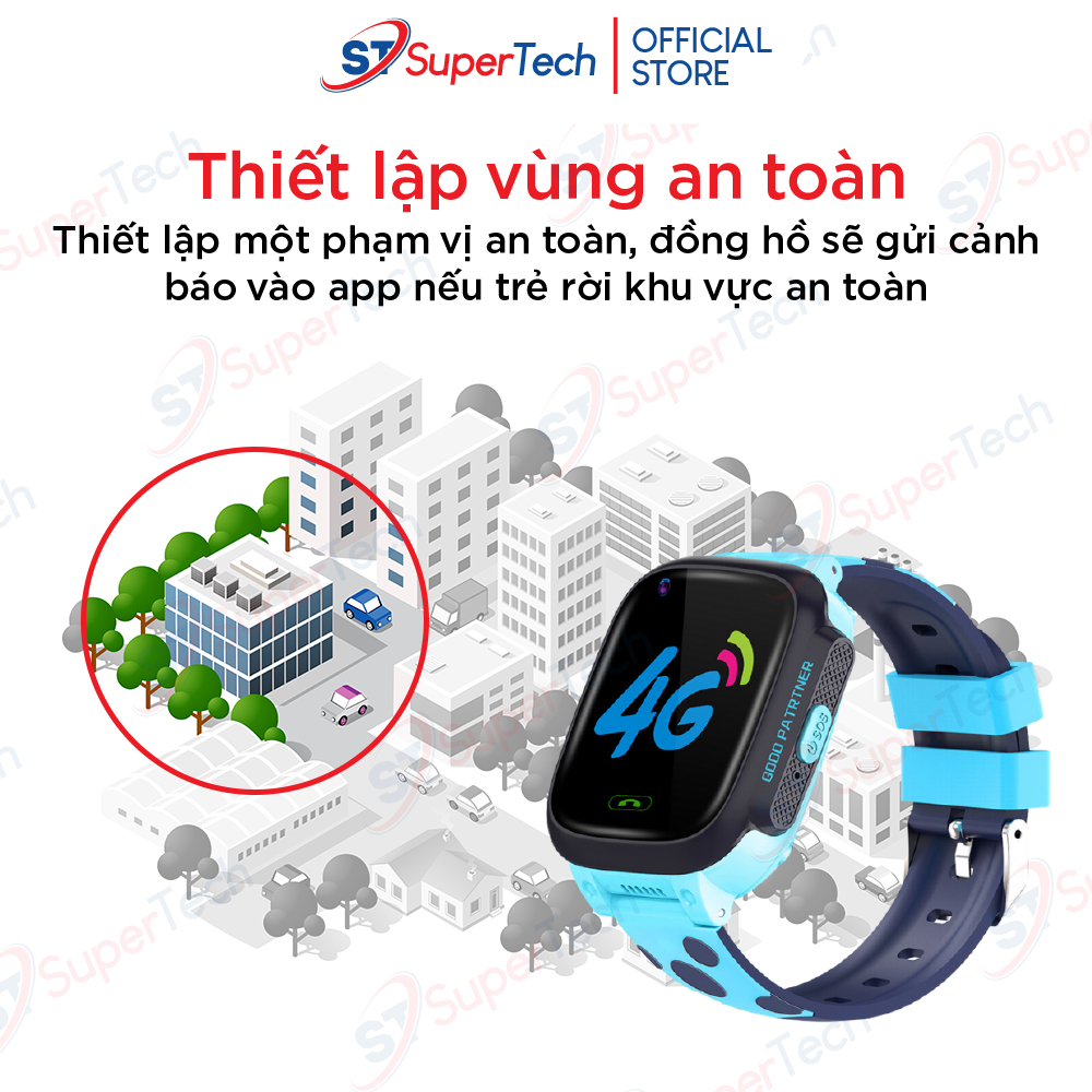 Đồng hồ định vị, đồng hồ thông minh trẻ em SuperTech Y95 lắp sim nghe gọi video 4G, kết nối wifi, định vị, chống nước | BigBuy360 - bigbuy360.vn