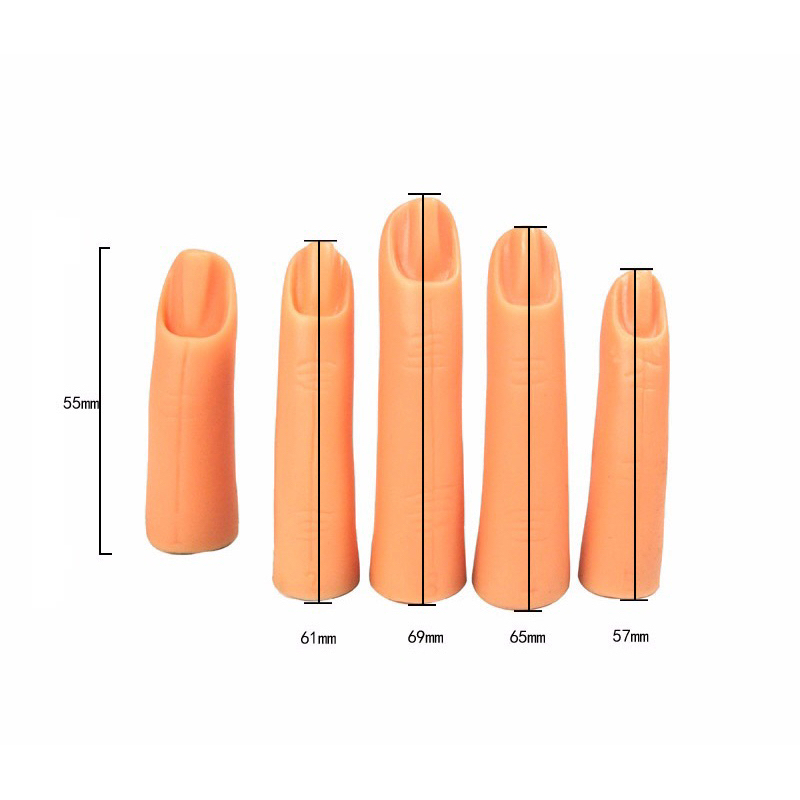 Bộ 5 ngón tay silicon thẳng học nail