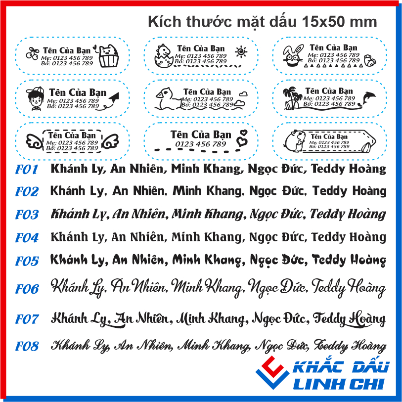 Con Dấu Tên In Lên Quần Áo Cho Bé Giặt Không Phai