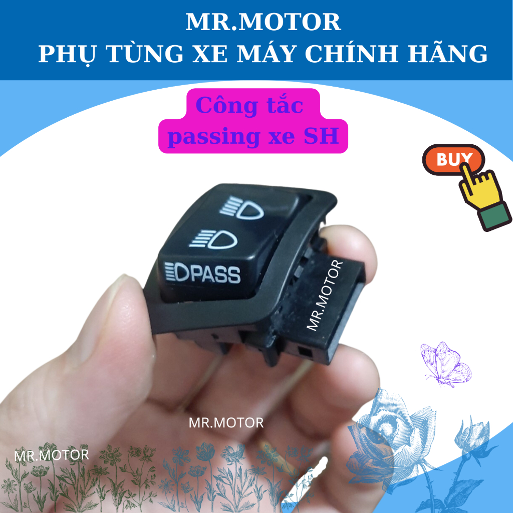 Công tắc pha cos tích hợp passing lắp cho xe wave 50, 100, 110, Sh