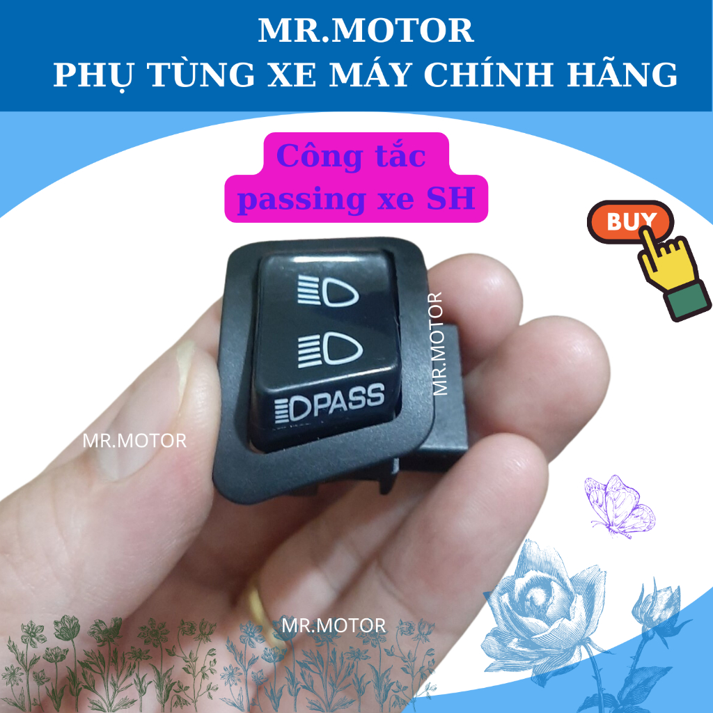 Công tắc pha cos tích hợp passing lắp cho xe wave 50, 100, 110, Sh