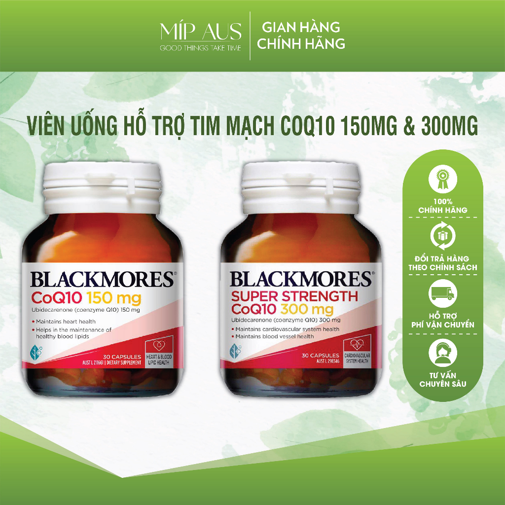 Viên Uống Bổ Tim 💎[CHÍNH HÃNG]💎 CoQ10 Blackmores 300mg và 150mg - Hỗ trợ tim mạch và điều hòa huyết áp