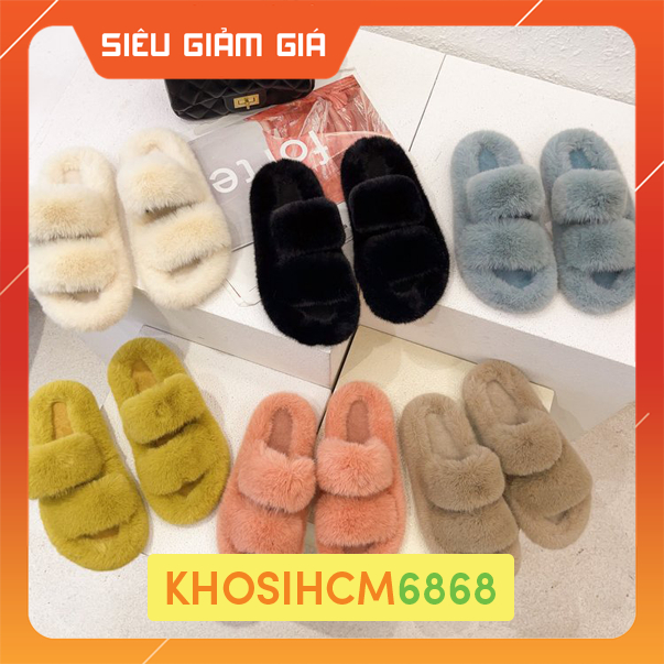 Dép lông 2 quai đi trong nhà phong cách Hàn Quốc Khosigiadunghcm6868
