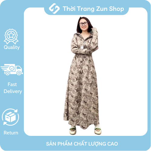 Áo chống nắng nữ dáng dài toàn thân chất UMI LOANG siêu đẹp, dày dặn mềm mát co giãn thoải mái | BigBuy360 - bigbuy360.vn
