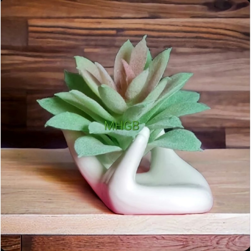 Chậu sen đá mini hình bàn tay, dùng decor, trang trí bàn học bàn làm việc cực đẹp và phong cách. inbox shop chọn mẫu ạ!