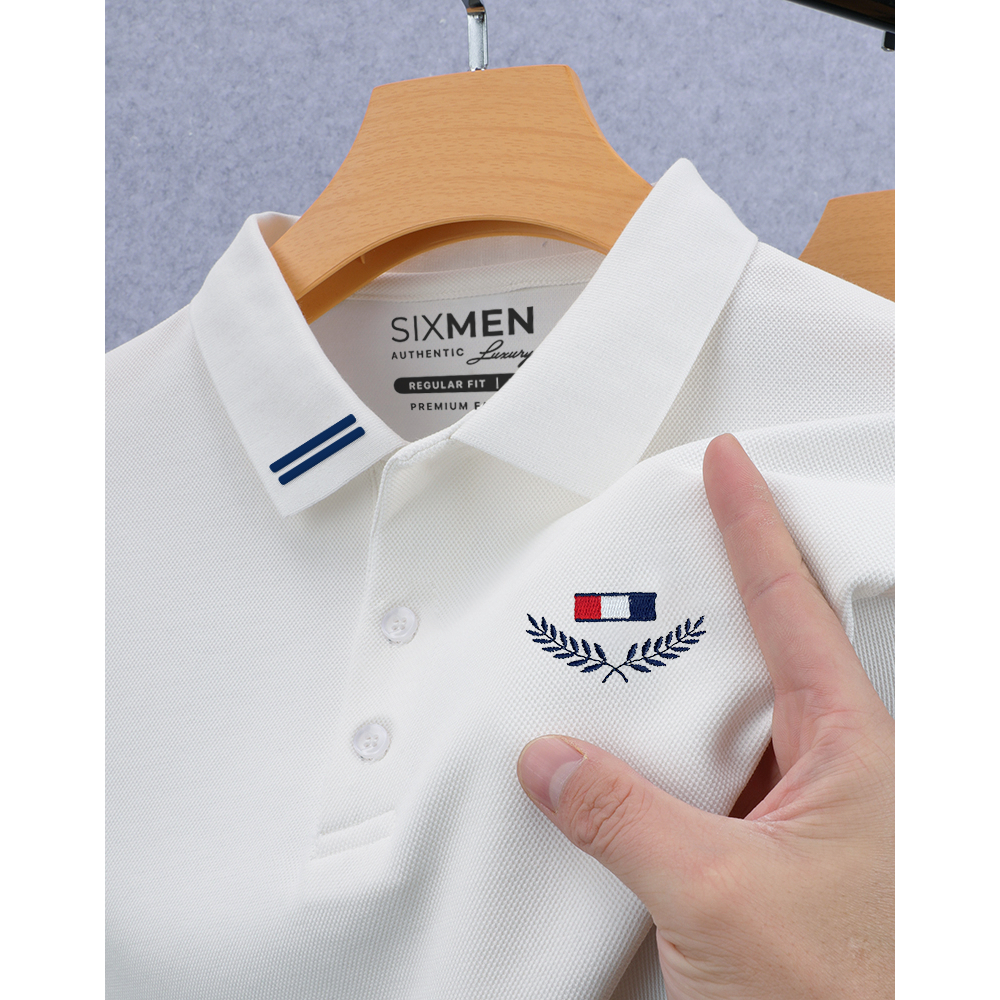 Áo thun Polo Cao Cấp Nam cổ bẻ SIXMEN - Trắng - Thoáng mát, sang trọng - POLO VICTORYA