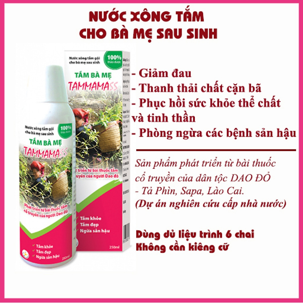 NƯỚC XÔNG TẮM GỘI CHO BÀ MẸ SAU SINH 250ML - TAMMAMASS