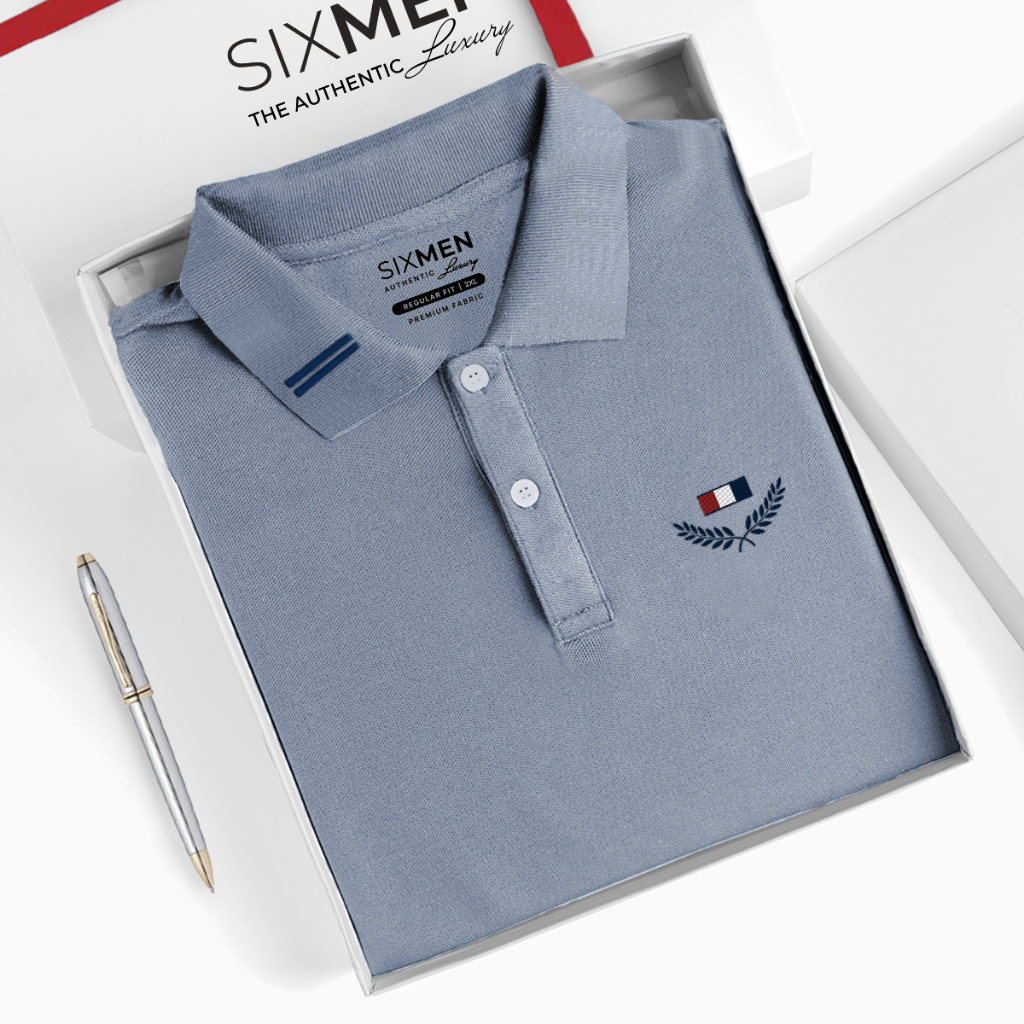 Áo thun Polo Cao Cấp Nam cổ bẻ SIXMEN - Xám Lam - Thoáng mát, sang trọng - POLO VICTORYA