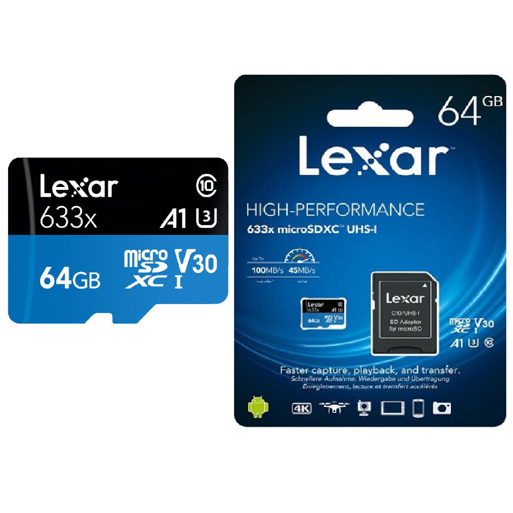 Thẻ nhớ giám sát Micro SD 64GB Lexar LSDMI64GBB633A Class 10