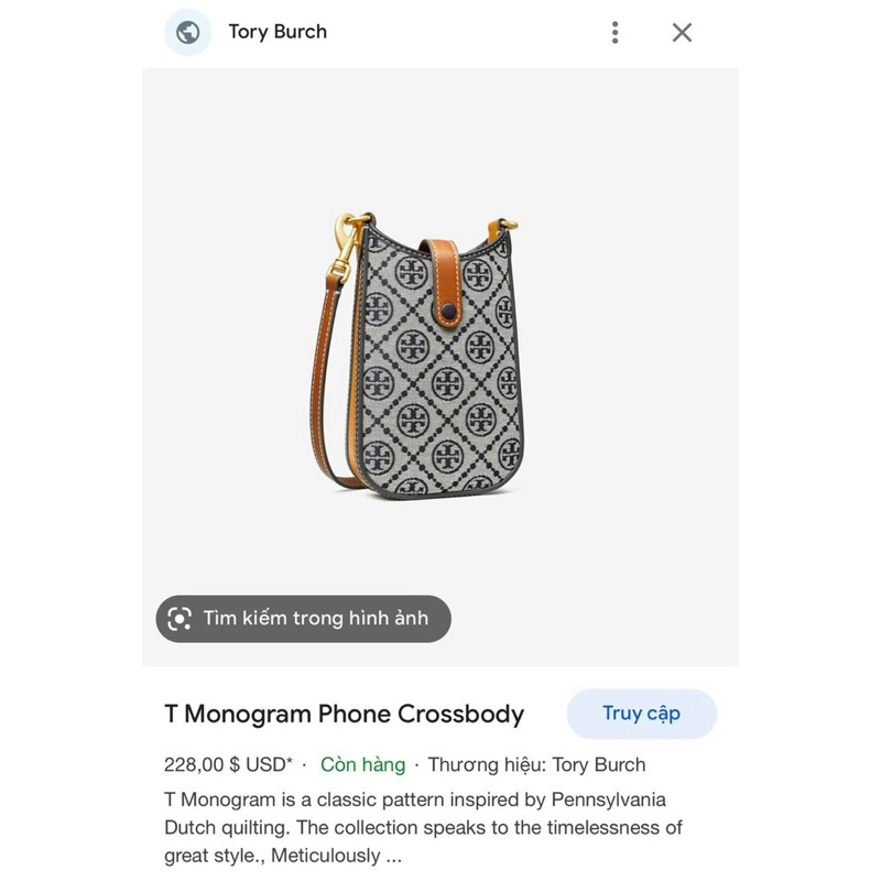 Túi phone đeo chéo Tory Burch T Monogram