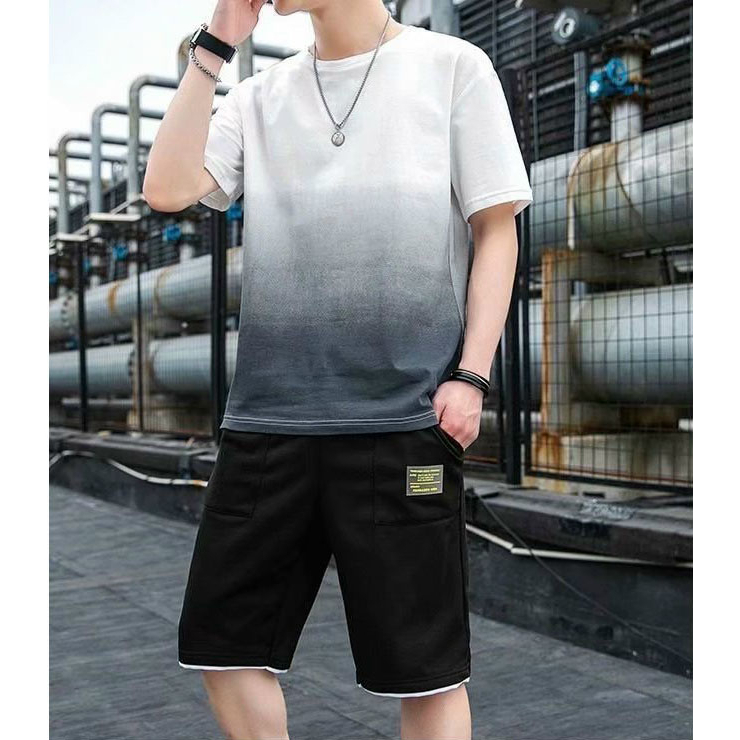 Bộ Thể Thao Nam Nữ Loang Màu Chất Thun Lưới Mè Form Rộng Mặc Nhà Tập Gym Đi Chơi Siêu Mát