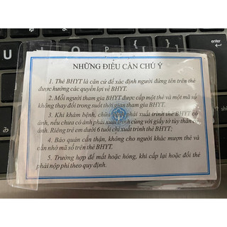 Vỏ bao bọc thẻ Bảo hiểm y tế dẻo