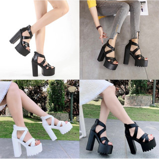 Giầy gót vuông nữ cao 14cm màu đen siêu nhẹ và êm hàng nhập cao cấp