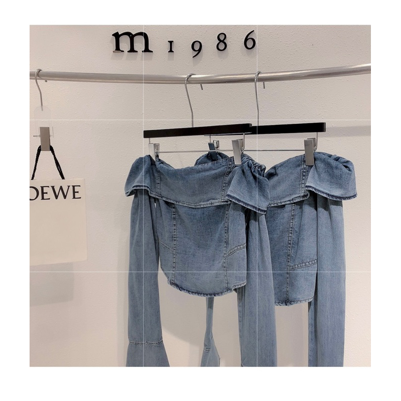 Áo jeans trễ vai hot