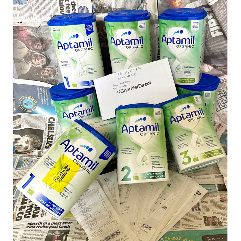Sữa bột Aptamil Organic Anh hộp 800g đủ số 1 2 3!