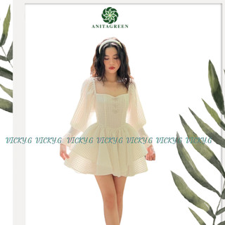 đầm kiểu tay phồng xòe tầng tiểu thư xinh ơi là xinh ( thời trang bigsize vicky.g - anitagreen) n423