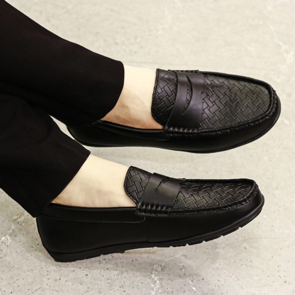 Giày mọi nam giá rẻ, giày da nam đế bệt đã khâu chỉ chuyên dùng cứng cáp mã M012