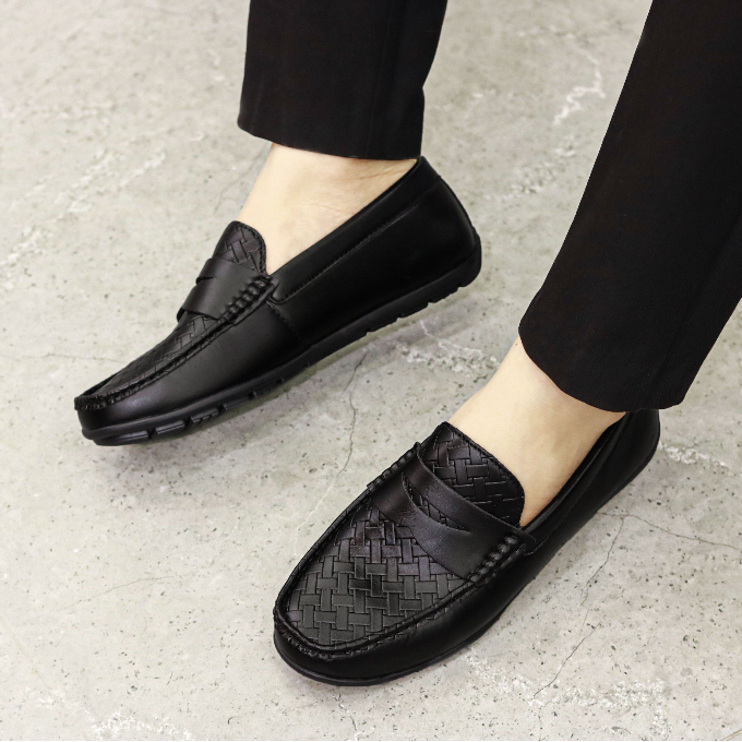 Giày mọi nam giá rẻ, giày da nam đế bệt đã khâu chỉ chuyên dùng cứng cáp mã M012