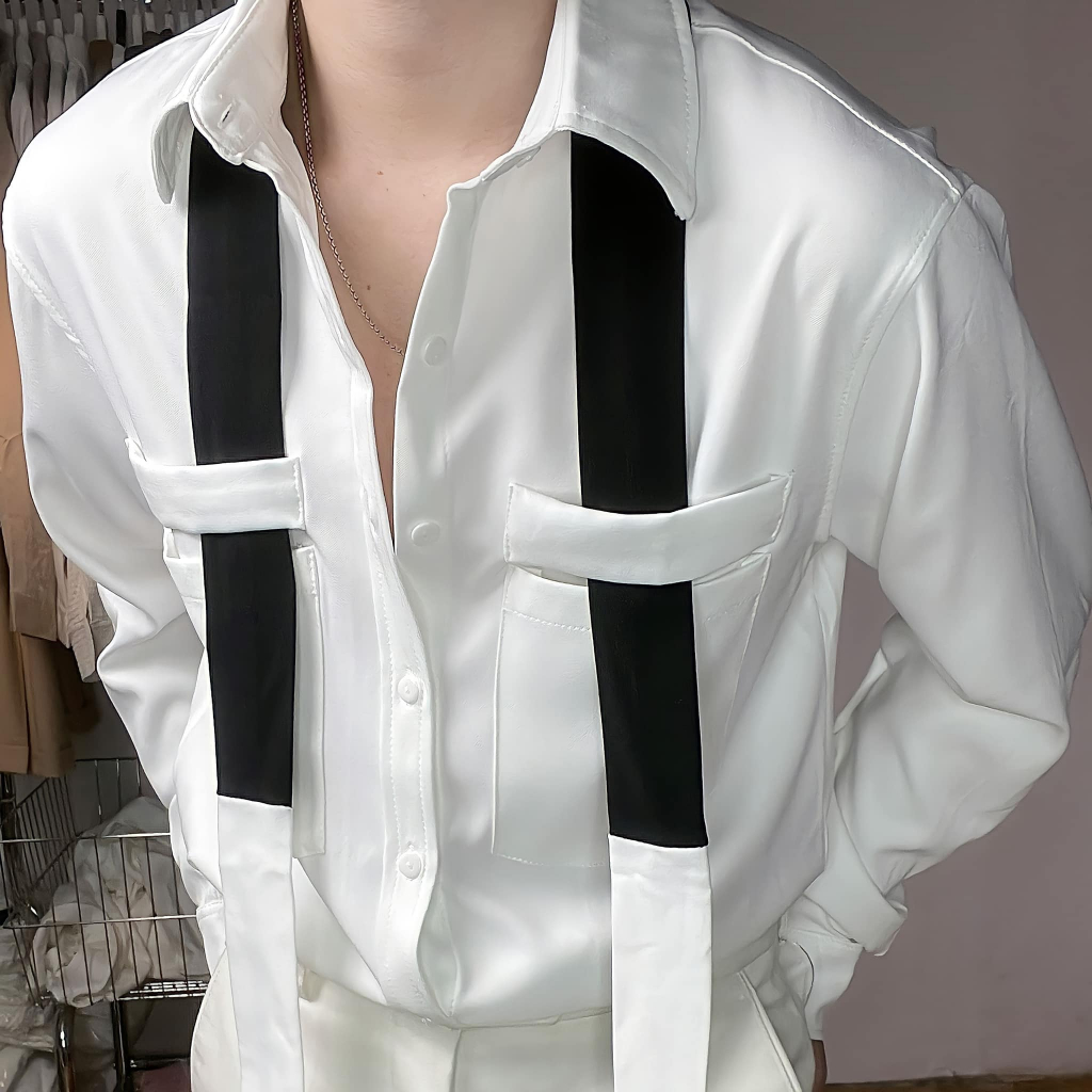 Áo sơmi nam hàn quốc from rộng đẹp s235