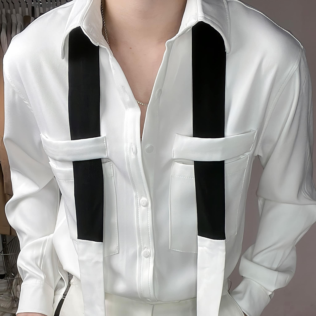 Áo sơmi nam hàn quốc from rộng đẹp s235