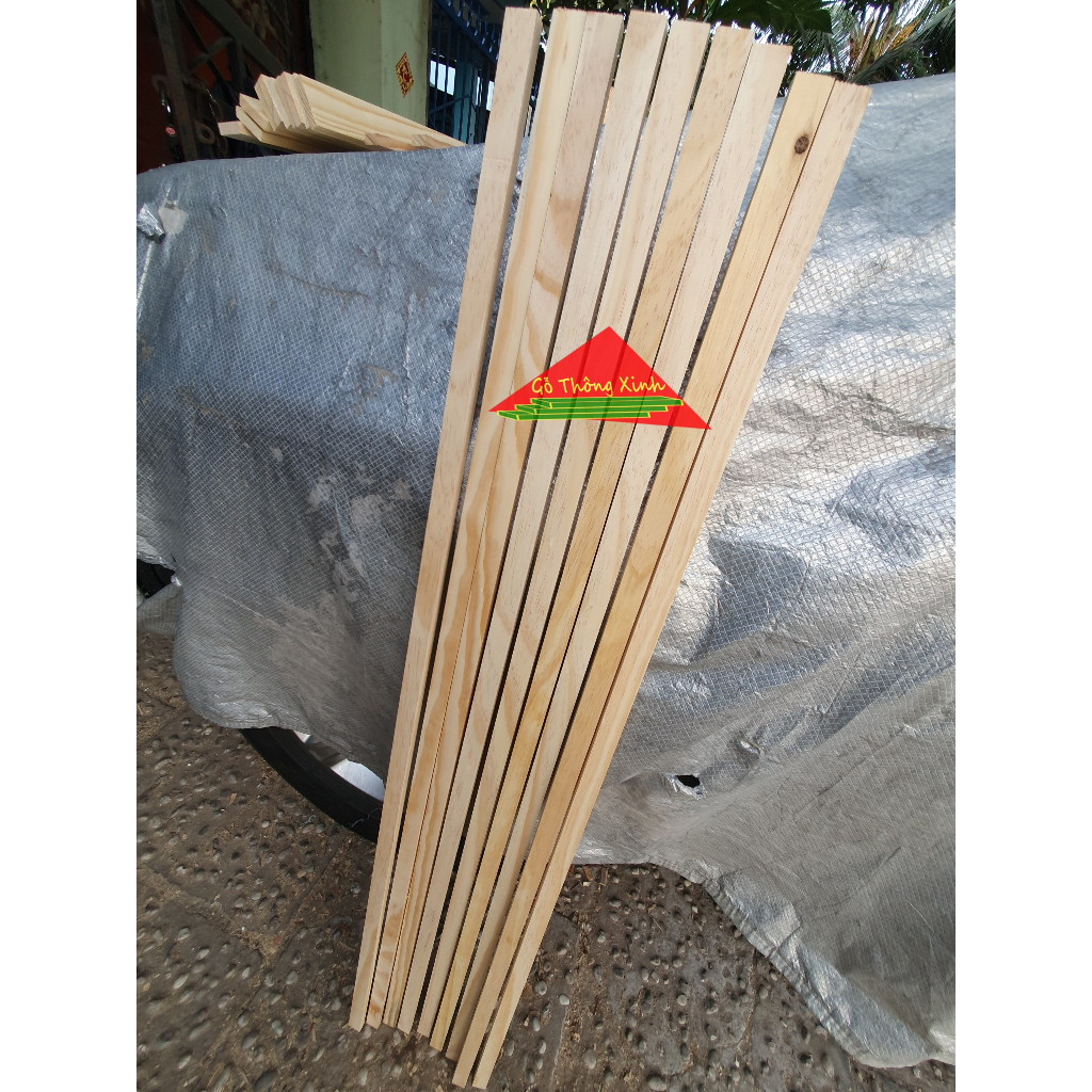 Thanh gỗ thông dài 1m,rộng 2cm,dày 1cm dùng làm nẹp,khung viền,đóng kệ,đóng vật dụng,đóng thùng gỗ,decor,DIY