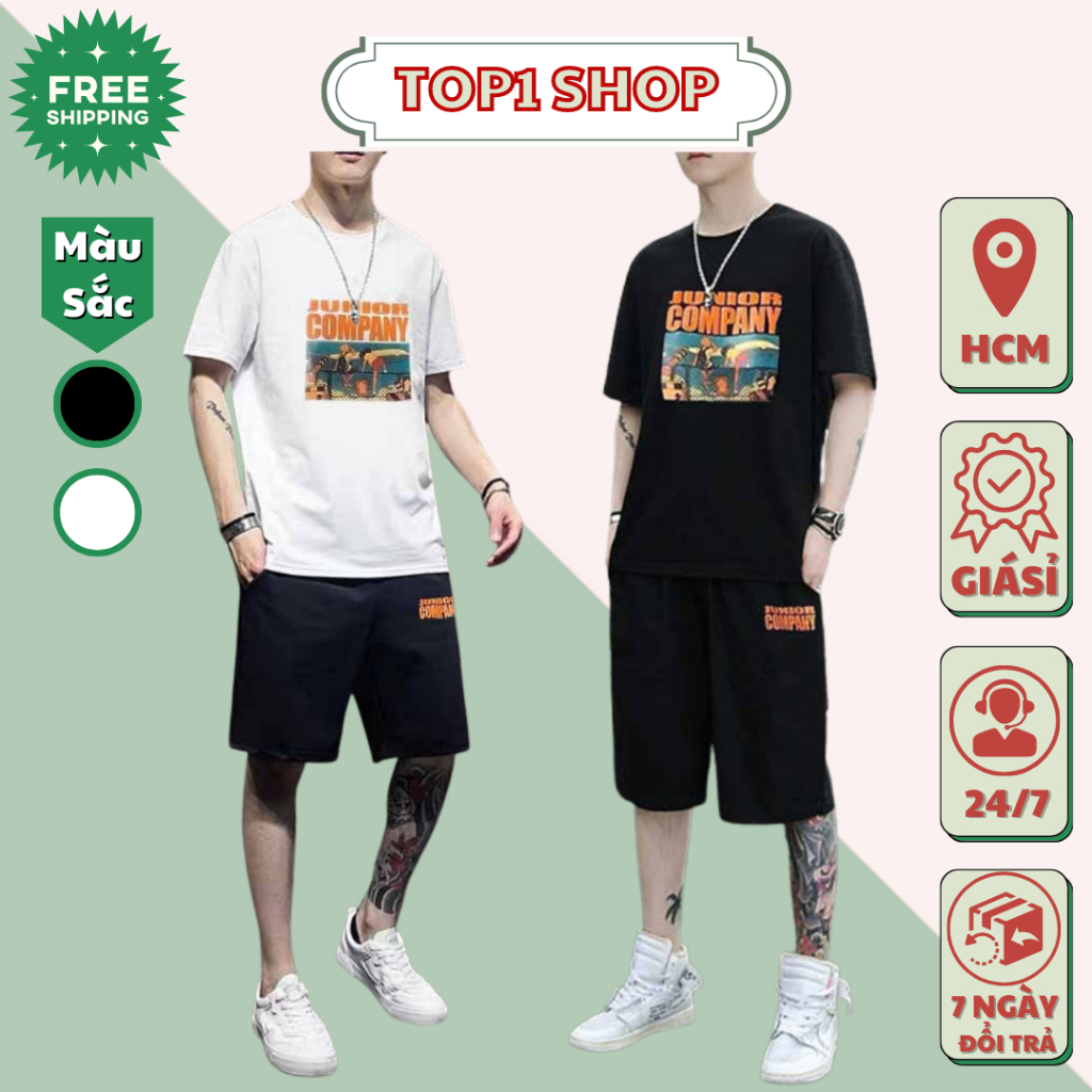 Bộ thể thao unisex COMPANY, set mặc nhà đi chơi tập gym form rộng chất thun lưới mè thấm hút mồ hôi tốt