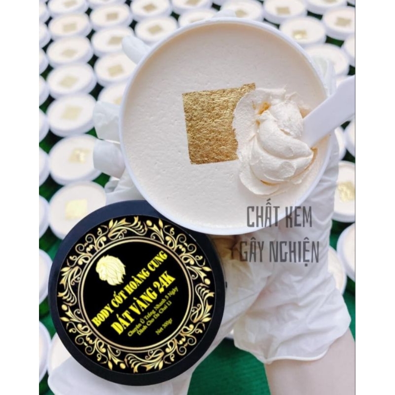 Sét Kem Bong Da Body + Kem Dưỡng Trắng Da Body Dát Vàng