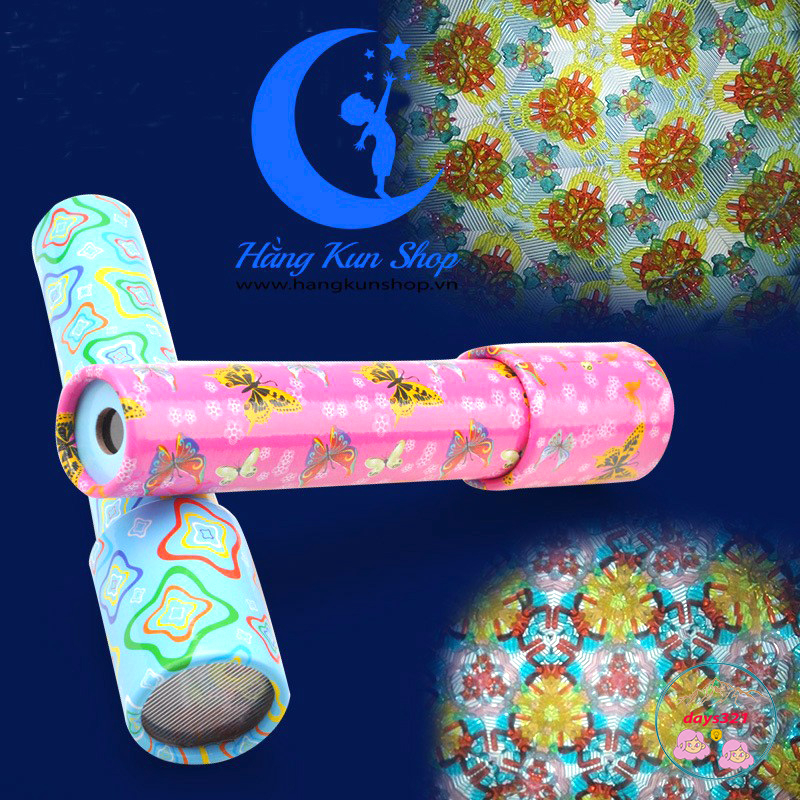 Ống nhòm kính vạn hoa nhiều màu sắc dài 19cm có thể xoay tròn