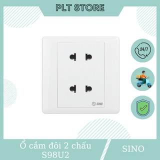  Ổ Cắm Đôi 2 chấu 16A Vuông Sino S98U2 Dòng S98 Mega 