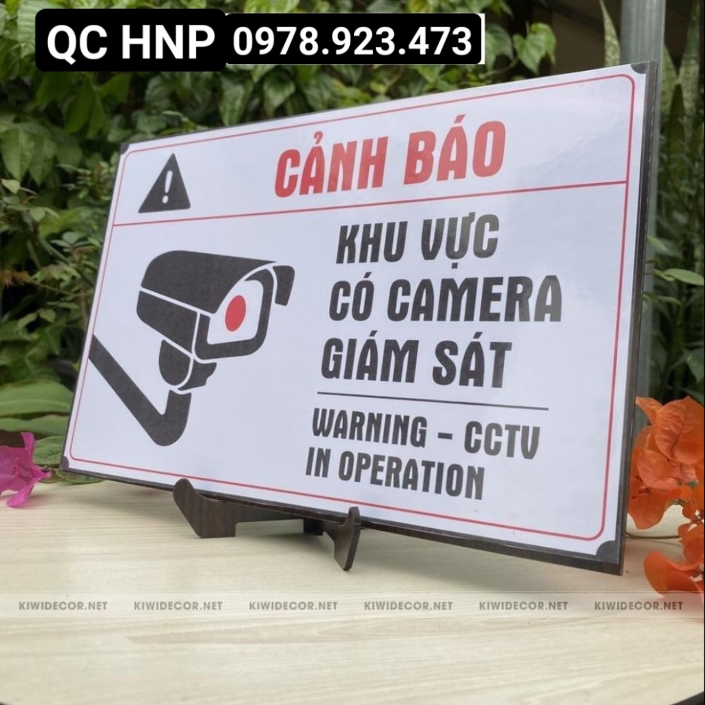Biển Báo Cảnh Báo Khu Vực Có Camera Quan Sát - 29x19cm