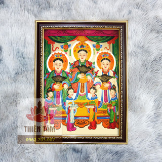 Tranh Tam Tòa Thánh Mẫu 36x48cm chất liệu vải phủ bóng khung composite xịn xò