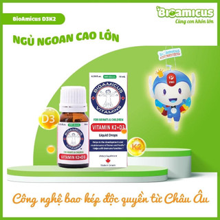 BIOAMICUS Vitamin D3K2 - MK7 - Giúp bé hấp thu tối đa canxi