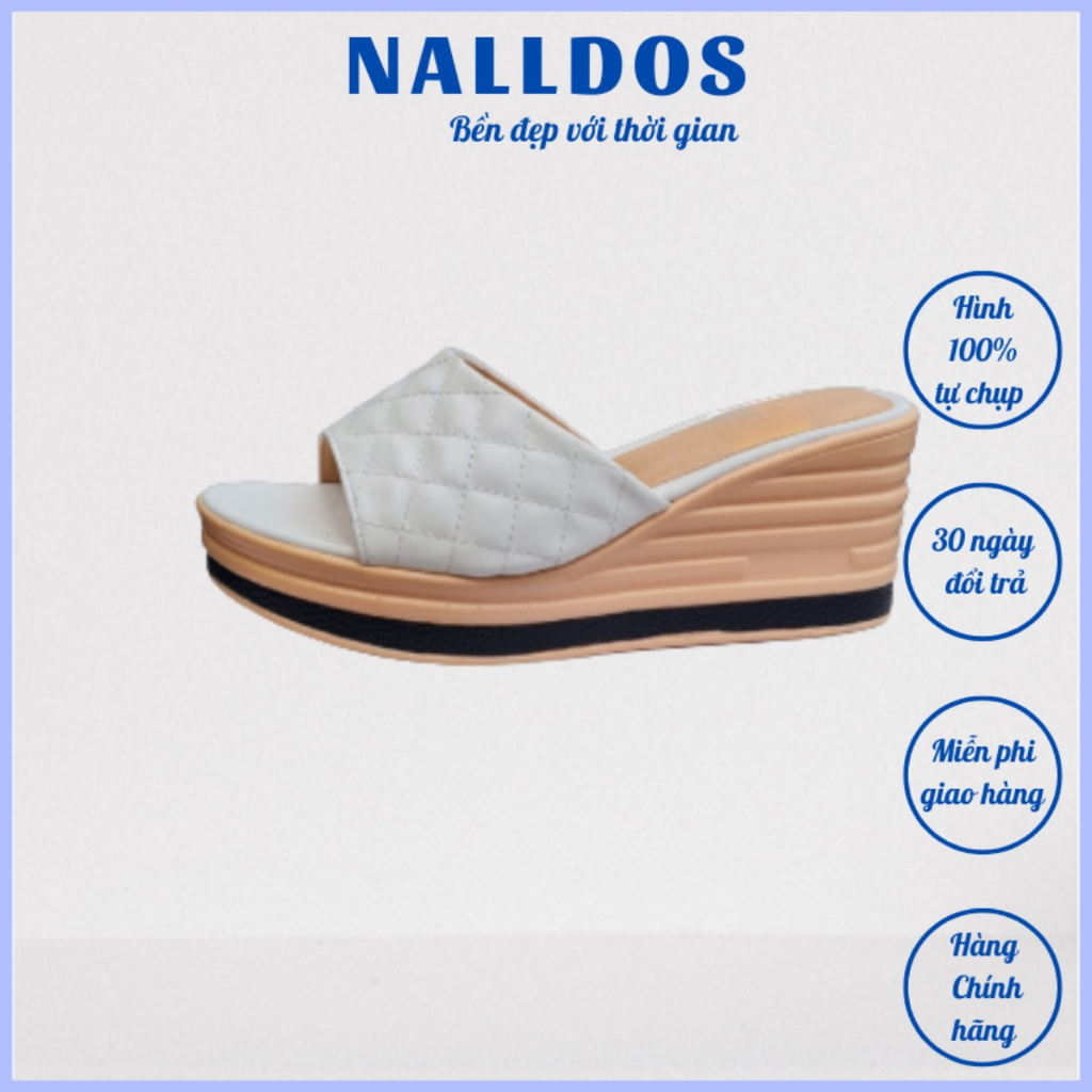 Dép bản ngang lót muos may ô xuồng 7cm PU nhẹ mang rất chắc chân