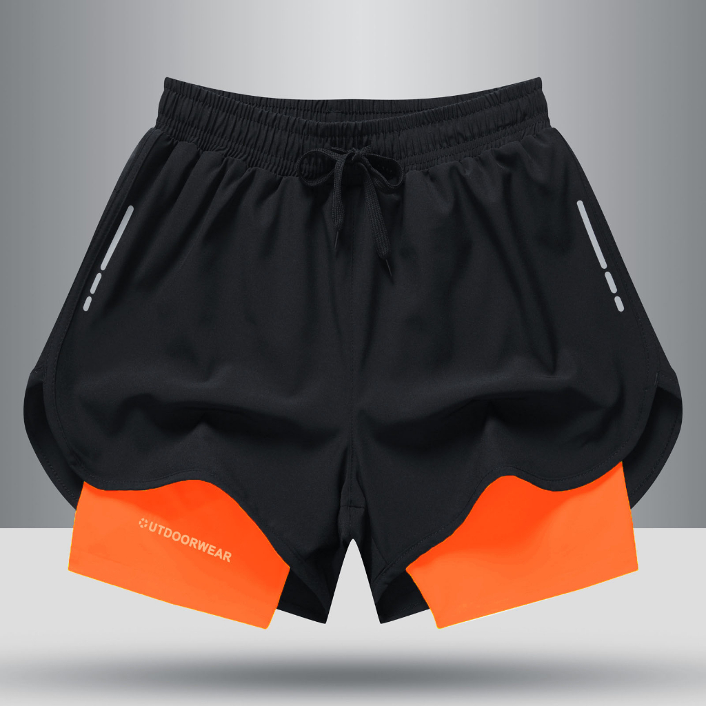 Quần chạy bộ nam, nữ UTDOORWEAR 2 lớp thoáng khí, thấm hút mồ hôi và khô nhanh, thoải mái vận động