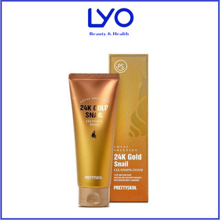 Sữa rửa mặt Ốc Sên Prettyskin Total Solution 24K Gold Snail Cleansing Foam 150ml Hàn Quốc