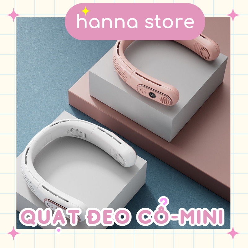 Quạt Đeo Cổ Mini Không Cánh Xoay 360 Độ 4000mAh Có 3 Chế Độ Mát Hàng Chất Lượng Cao (HANNA STORE)