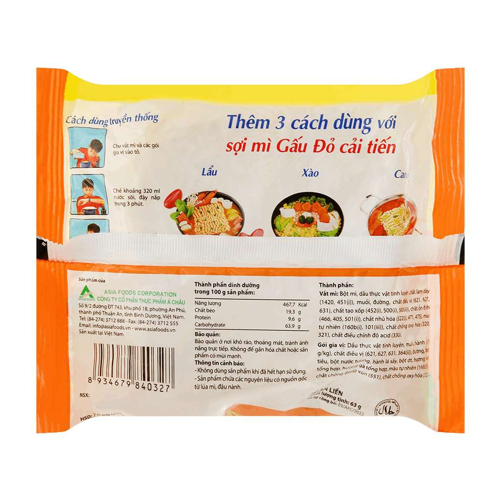 MÌ GẤU ĐỎ 63G.